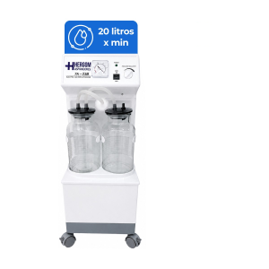 Aspirador quirúrgico Hergom 7A-23B con dos frascos de 2500 mL