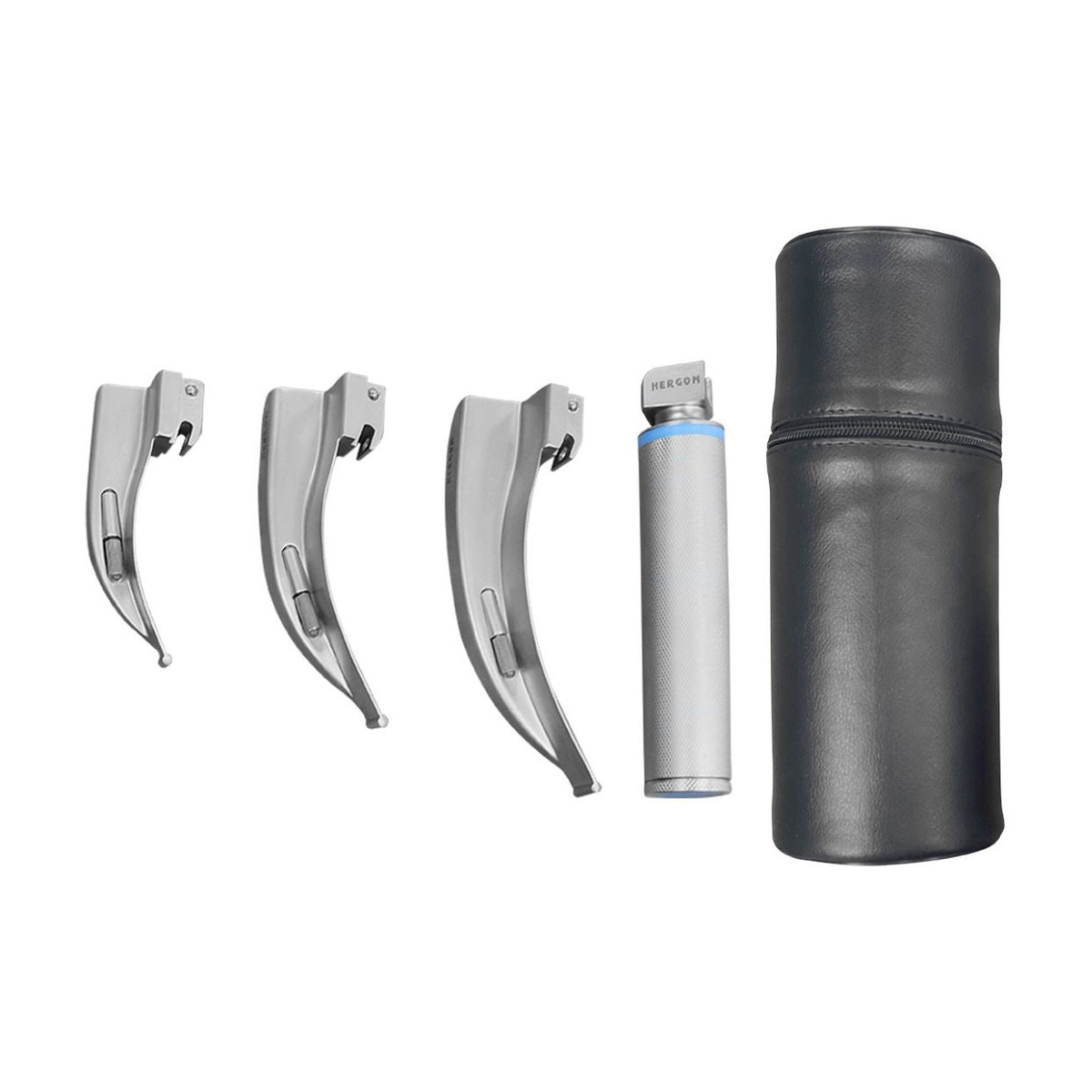 Estuche de laringoscopio Hergom Macintosh H2-117, 3 hojas, luz estándar