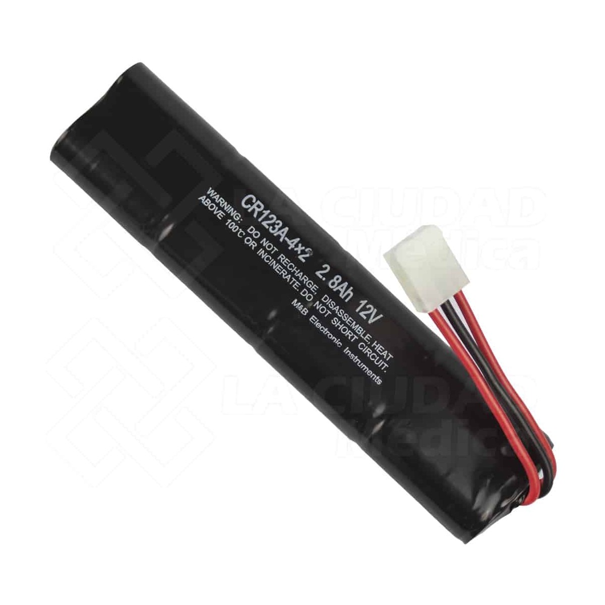 Batería de litio M&B para desfibrilador AED7000, 12 V y 2.8 Ah