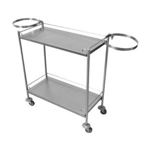 Carro auxiliar clínico, estructura inoxidable T201 con aros CRAXI