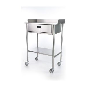 Mesa Pasteur clase C cromada con cajón HM3 MSPSCRC