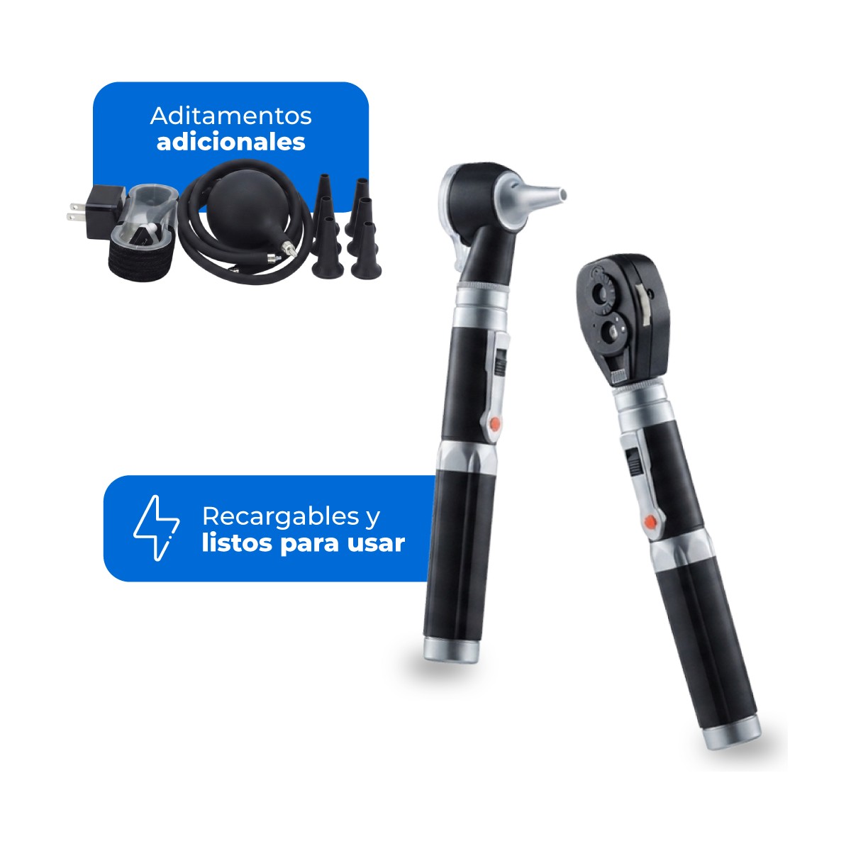 Estuche de diagnóstico recargable Checkatek TP312C2, LED y fibra óptica