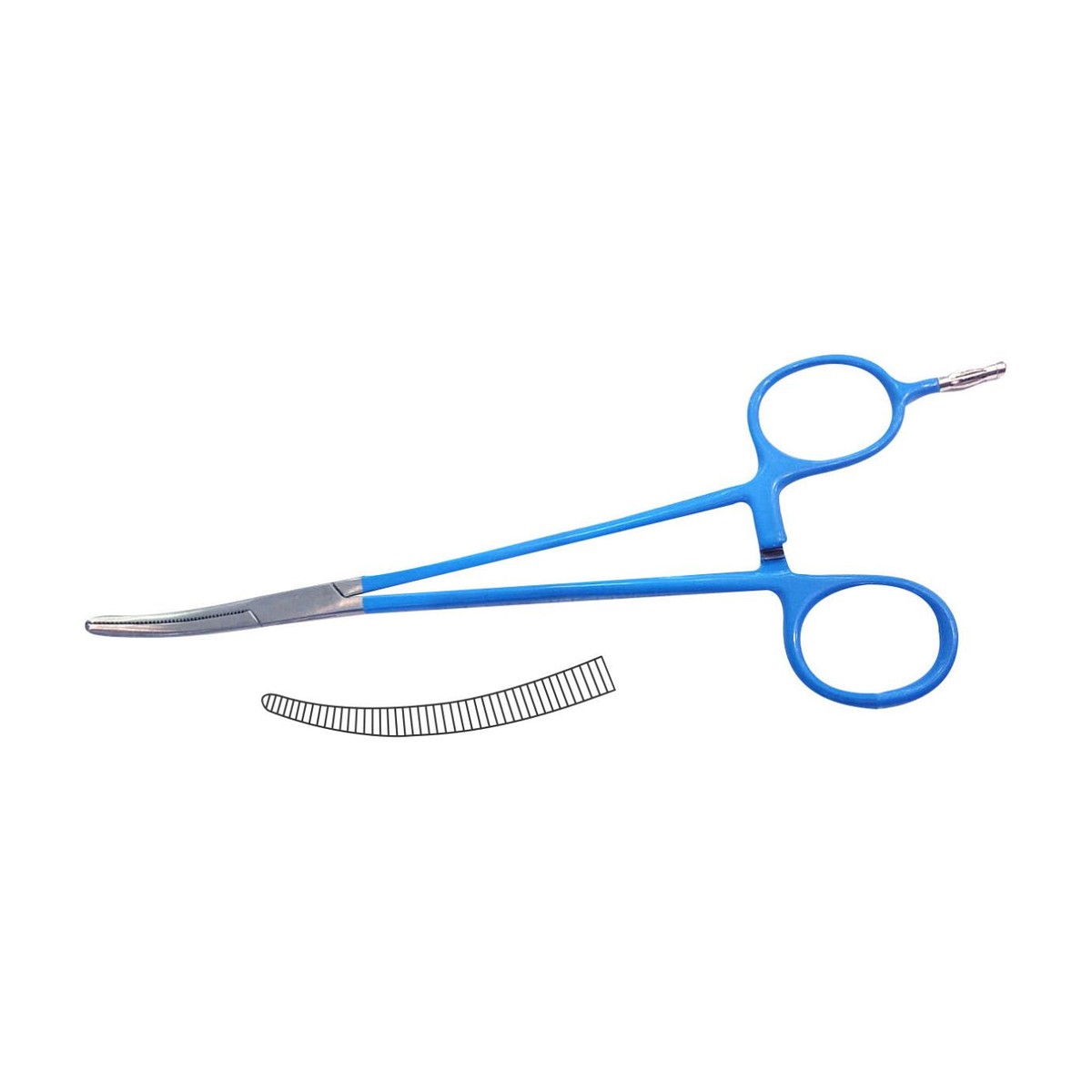 Pinza de diatermia Hergom 320-262 curva