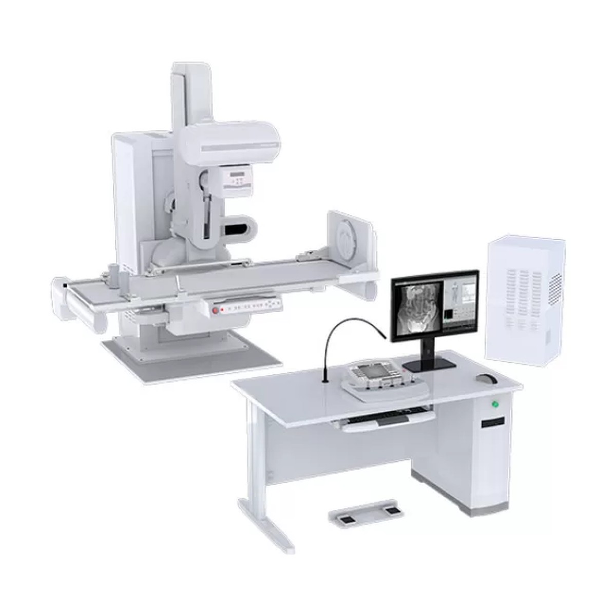 Sistema de radiografía digital y fluoroscopia Schlägen SLA-700 con mesa elevable