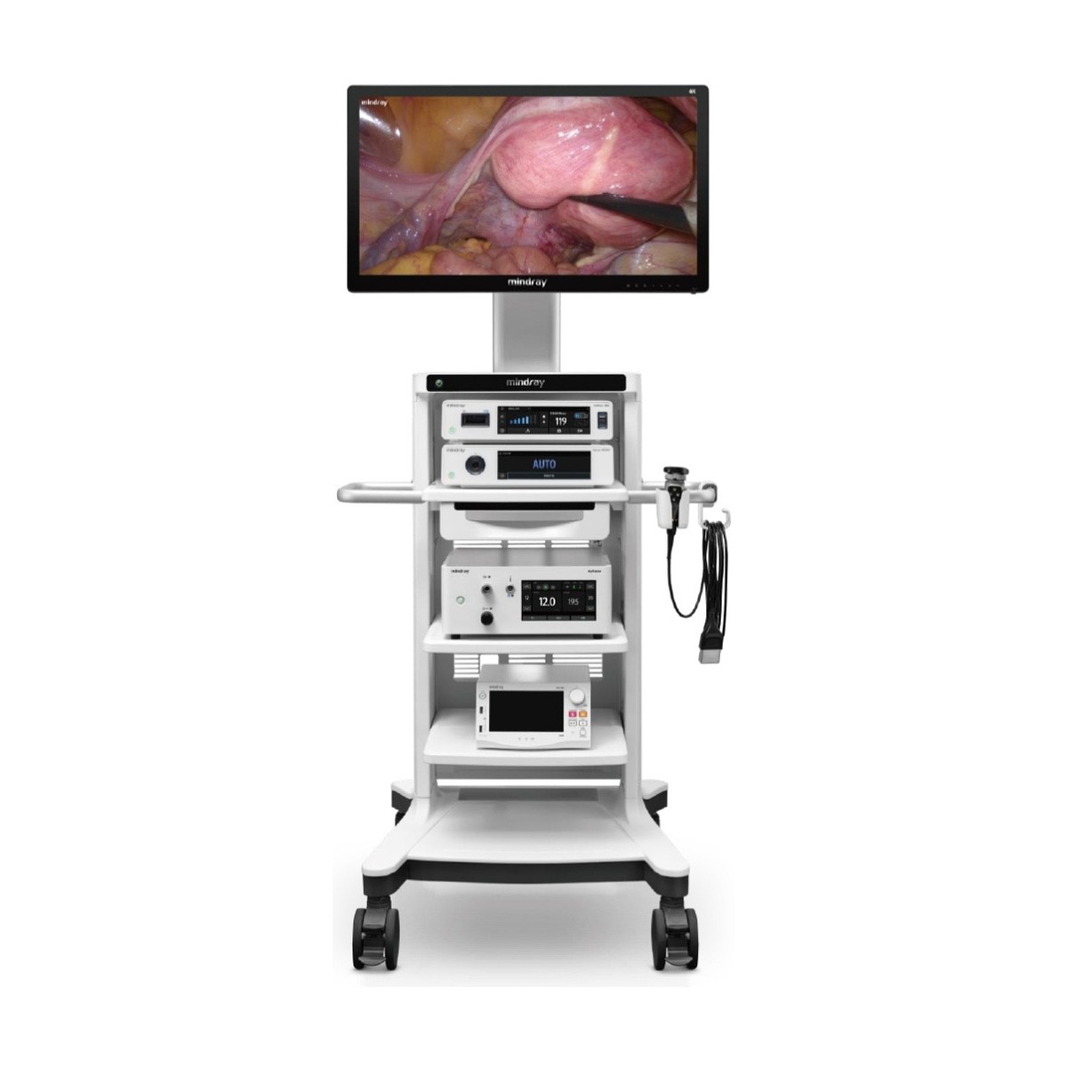 Torre de laparoscopia Mindray UX3 con monitor 4K de 32 pulgadas