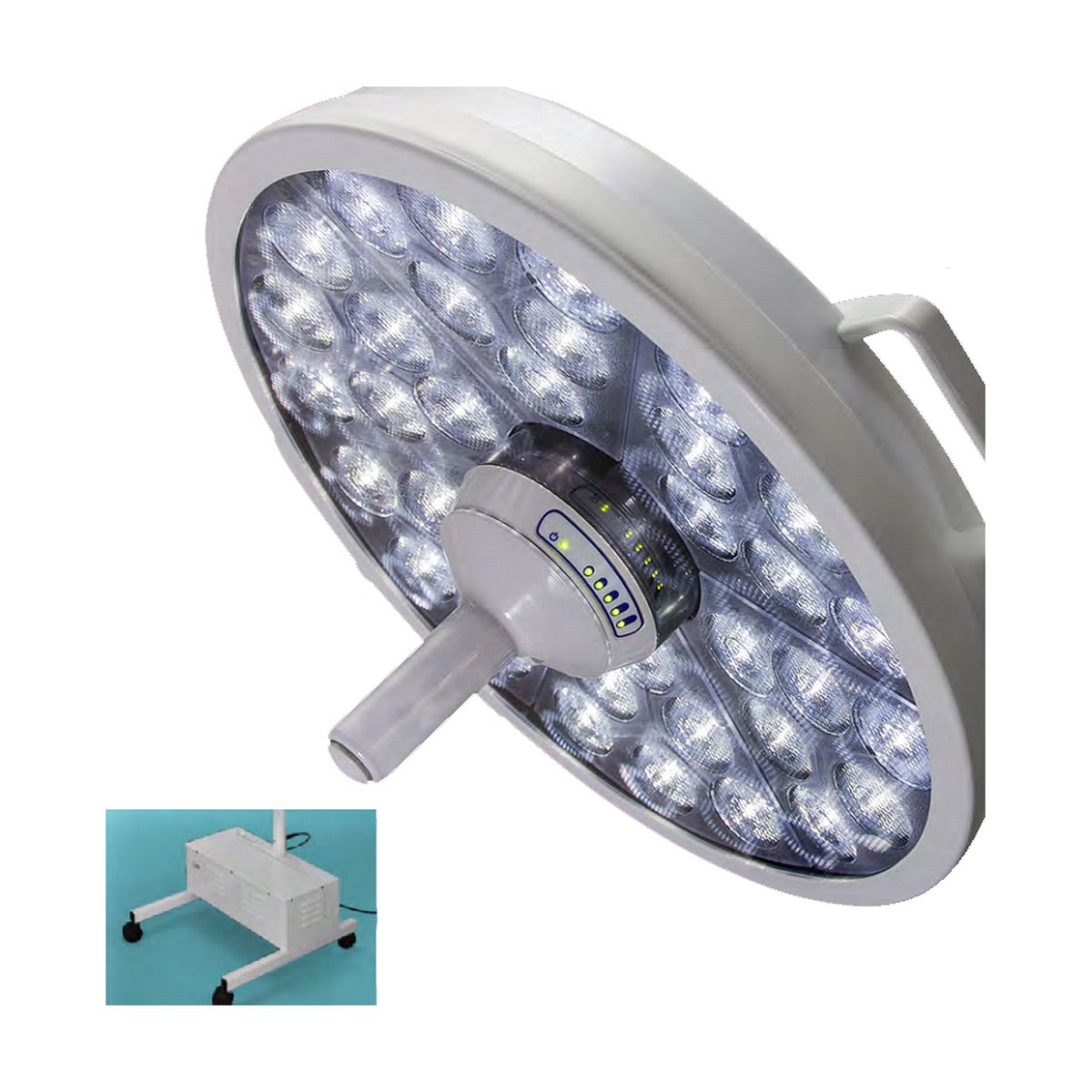 Lámpara LED Medical Illumination MI-1000 de piso con batería de respaldo