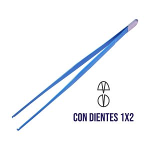 Pinza de disección Hergom 130-108 de 25 cm con dientes