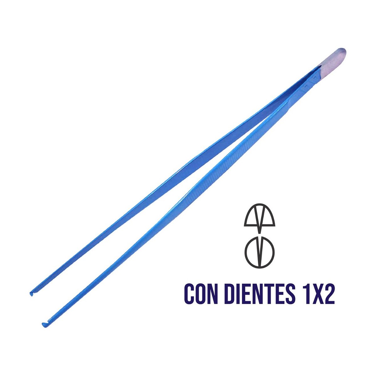 Pinza de disección Hergom 130-108 de 25 cm con dientes