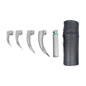 Estuche de laringoscopio Hergom Macintosh H2-692, 4 hojas, fibra óptica
