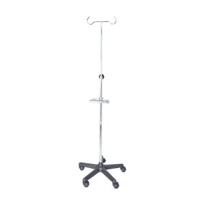 Portavenoclisis cromado con base de nylon y soporte PVQNS
